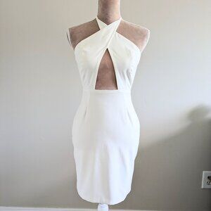 AQ / AQ White Sexy Cut-Out Dress